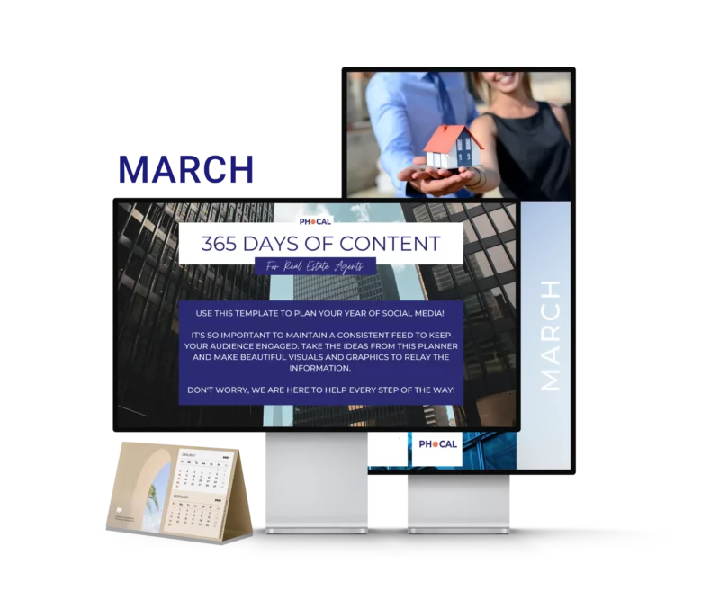 Shop Social Media Content Calendar for Real Estate Agents March 2022